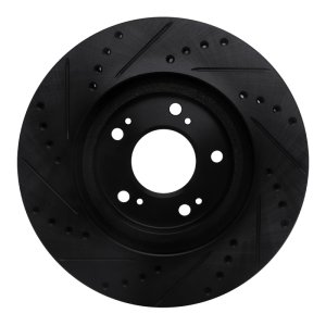 Mitsubishi Eclipse Brake Rotor (1) - Front Right - R1 Concepts - Drilled & Slotted - Black - `04-`12